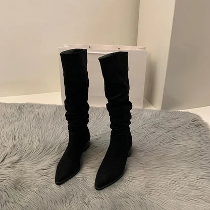 Knee-high, pointed, and effortlessly chic — Aurora Knight Boots.