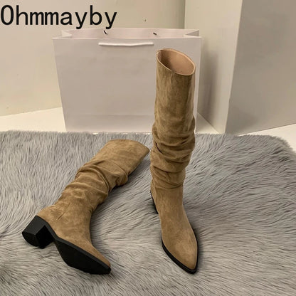 Knee-high, pointed, and effortlessly chic — Aurora Knight Boots.