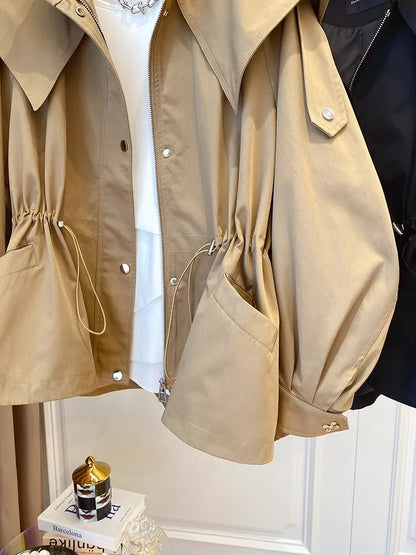 Chic, vintage, and effortlessly cool — meet the Vintage Seoul Crop Trench.