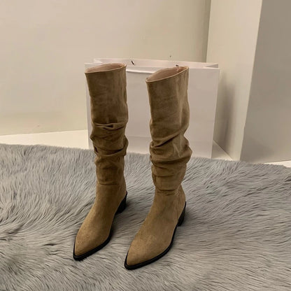 Knee-high, pointed, and effortlessly chic — Aurora Knight Boots.