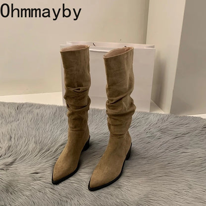 Knee-high, pointed, and effortlessly chic — Aurora Knight Boots.