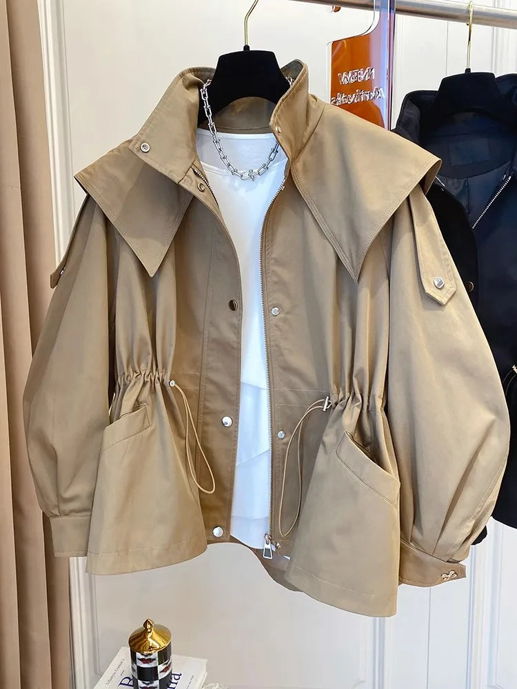 Chic, vintage, and effortlessly cool — meet the Vintage Seoul Crop Trench.