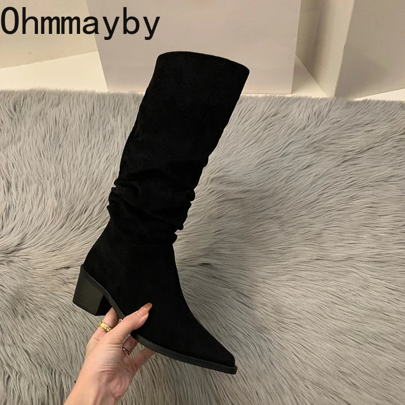 Knee-high, pointed, and effortlessly chic — Aurora Knight Boots.