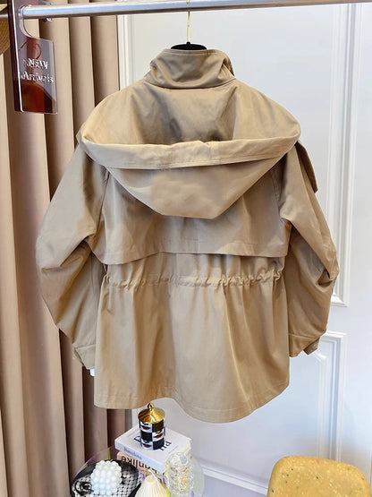 Chic, vintage, and effortlessly cool — meet the Vintage Seoul Crop Trench.