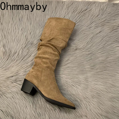 Knee-high, pointed, and effortlessly chic — Aurora Knight Boots.