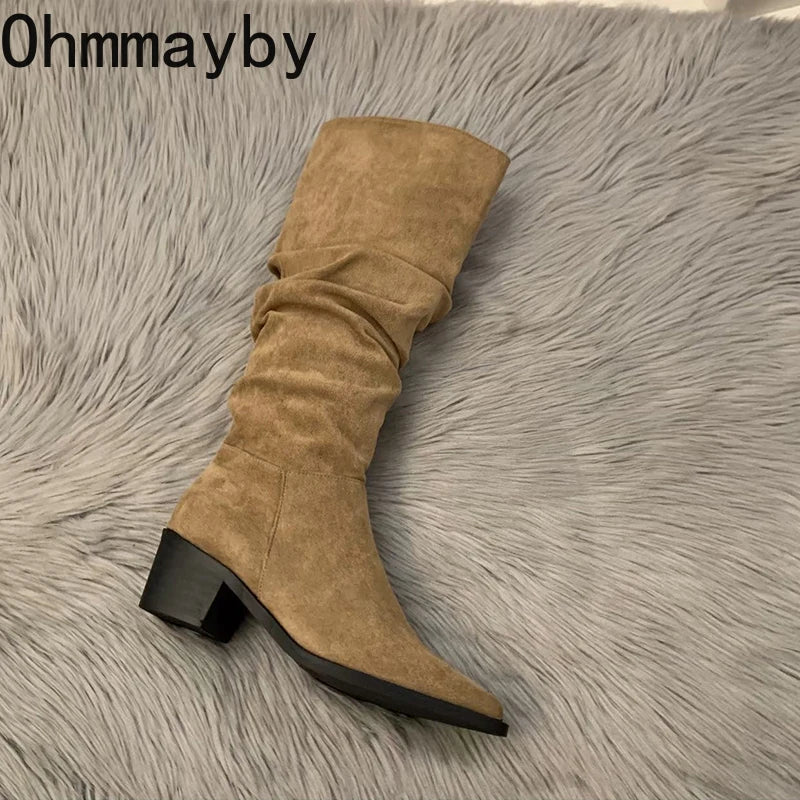 Knee-high, pointed, and effortlessly chic — Aurora Knight Boots.