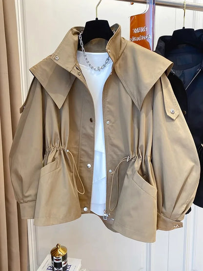Chic, vintage, and effortlessly cool — meet the Vintage Seoul Crop Trench.