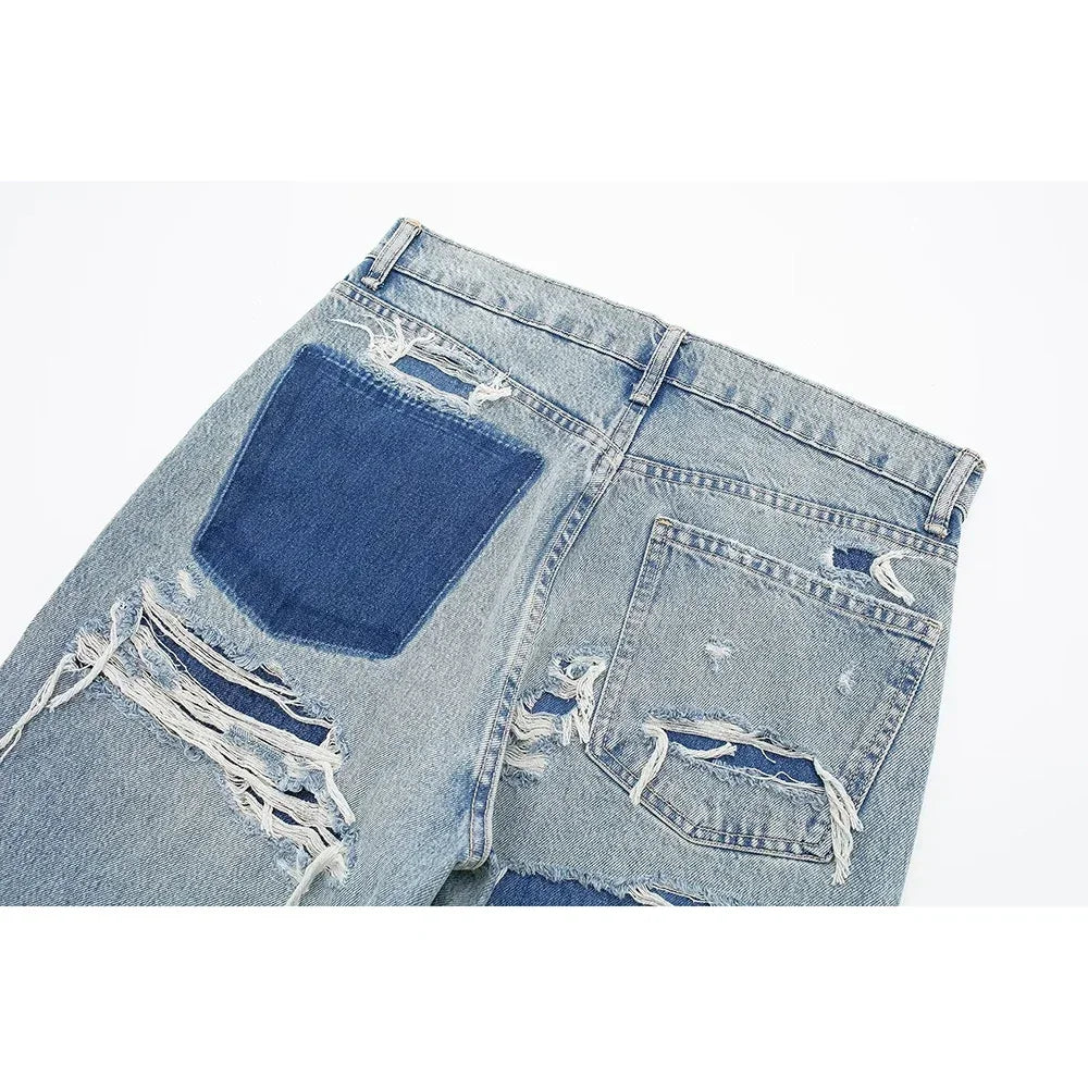 Aoaiiys Baggy Jeans Women High Waist Vintage Denim Pants Fashion Jeans Loose Trousers Patchwork Casual Streetwear Y2k Jeans