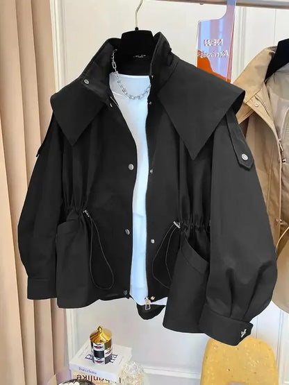 Chic, vintage, and effortlessly cool — meet the Vintage Seoul Crop Trench.