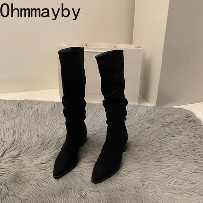 Knee-high, pointed, and effortlessly chic — Aurora Knight Boots.