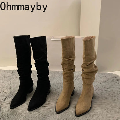 Knee-high, pointed, and effortlessly chic — Aurora Knight Boots.